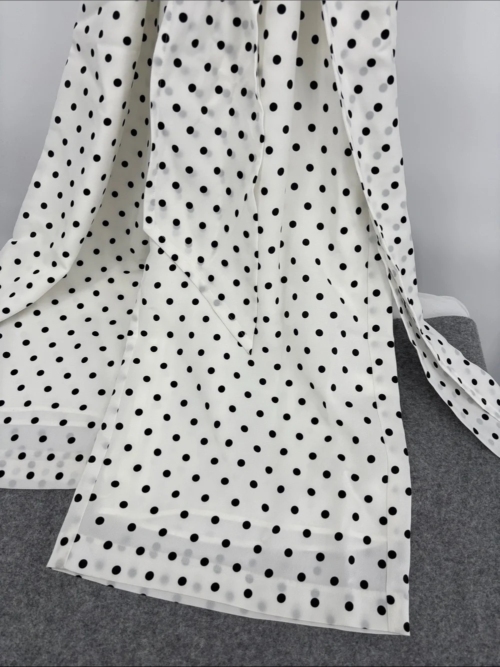 Kate Spade black and white Cabana Dot lined wide leg belt Jumpsuit size 0 NWT